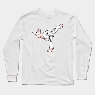 Cartoon Hase doing Hapkido Long Sleeve T-Shirt